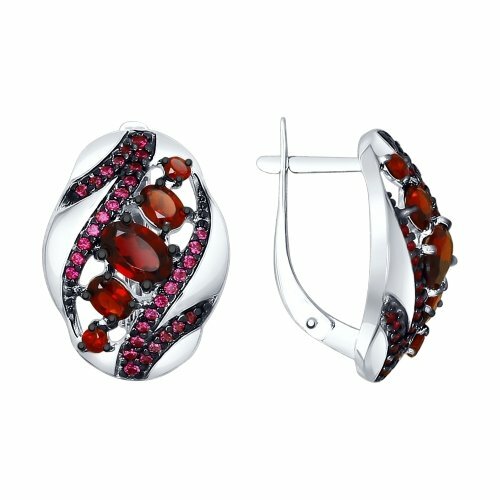 Ohrringe Sterlingsilber 925 Damen Ohrschmuck Granat rot Rhod. Neu Eliteschmuck