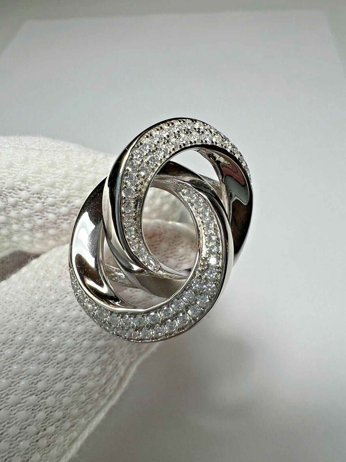 Ring Sterlingsilber 925 Damen Echtschmuck Zirkonia Rhodiniert Neu Eliteschmuck 