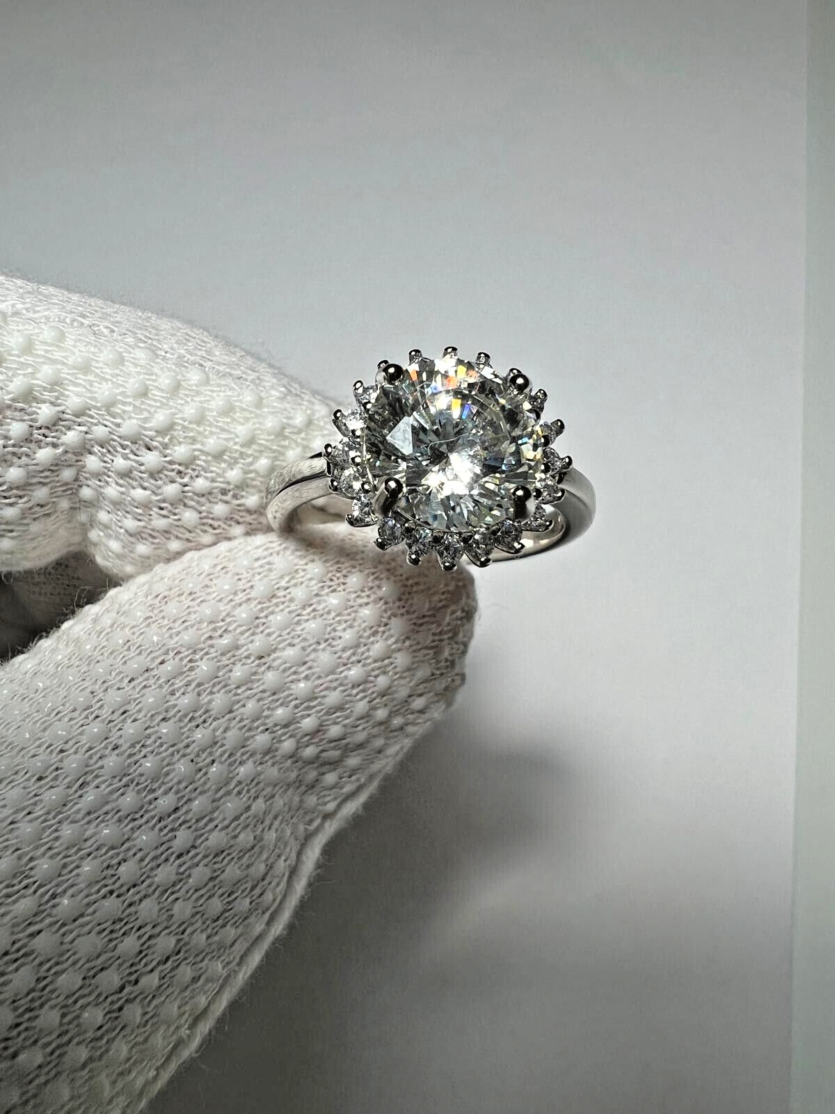 Ring Sterlingsilber 925 Damen Echtschmuck Moissanit Rhodiniert Neu Eliteschmuck
