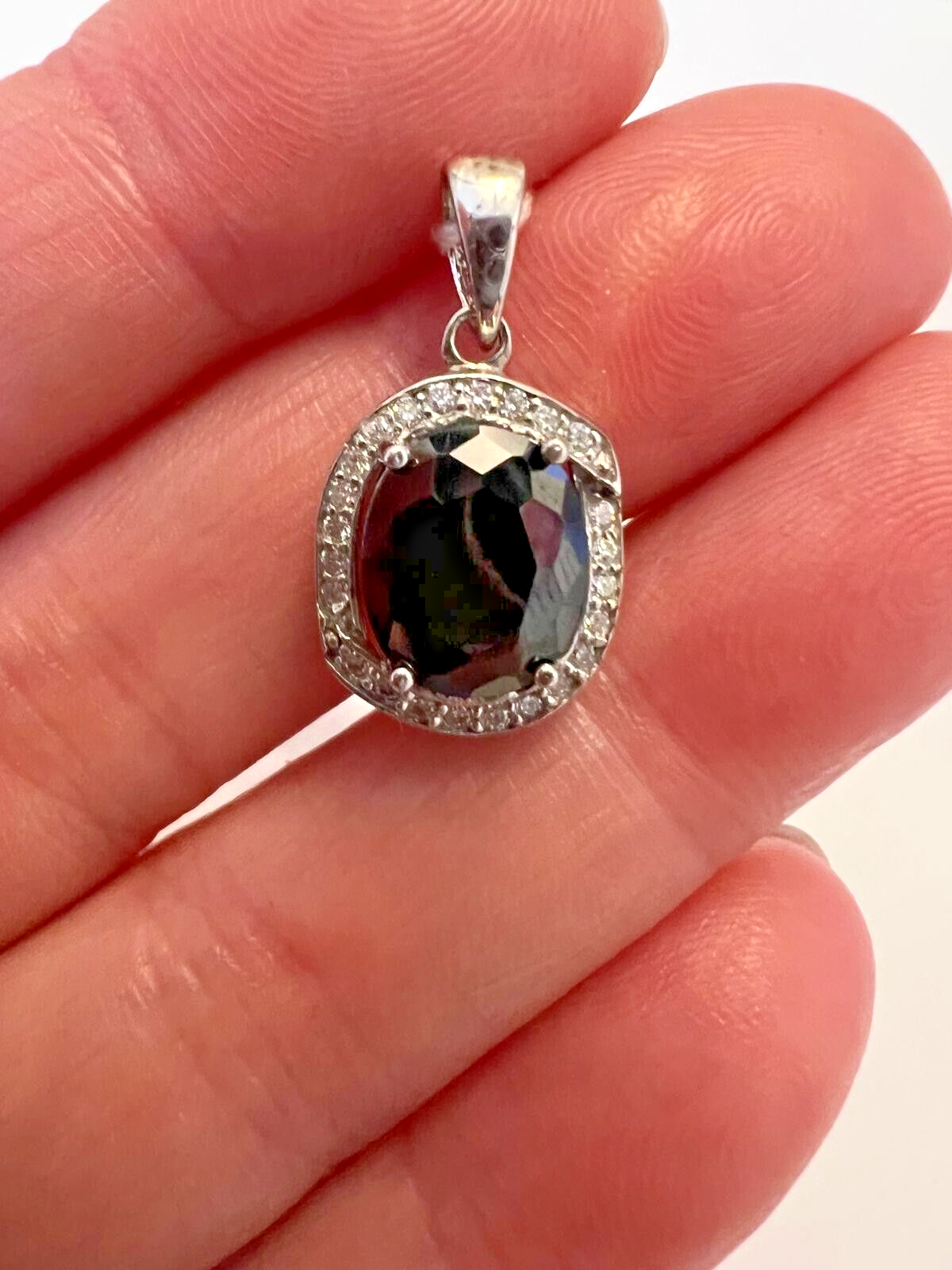 Anhänger 925 Sterlingsilber Damen Echtschmuck Zirkonia Schwarz Neu Eliteschmuck