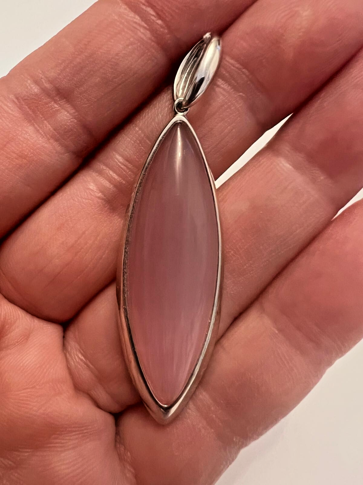 Anhänger 925 Sterlingsilber Damen Echtschmuck Katzenauge Rosa Neu Eliteschmuck