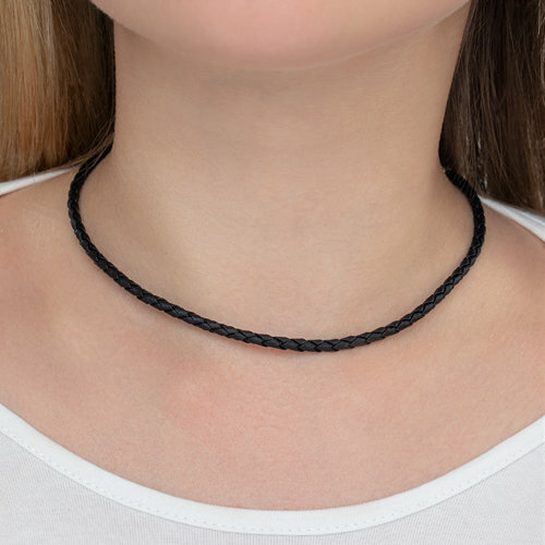 Kette Schnur Öko-Leder Sterlingsilber 925 Echtschmuck L. 50 Neu Eliteschmuck gallery