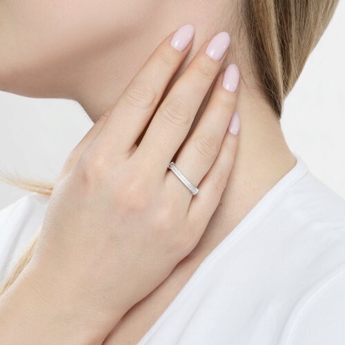 Ring Sterlingsilber 925 Damen Echtschmuck Zirkonia Rhodiniert Neu Eliteschmuck  gallery