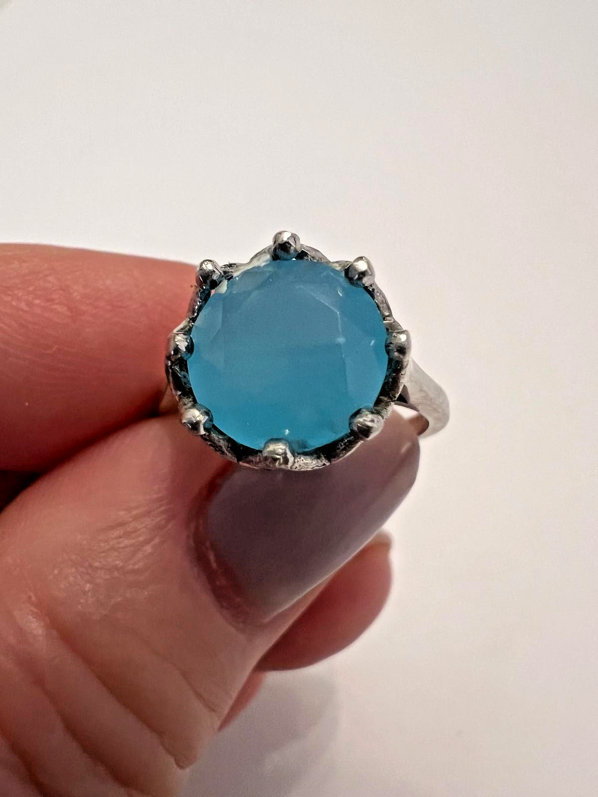 Ring Sterlingsilber 925 Damen Echtschmuck Chalzedon Blau Neu Eliteschmuck gallery