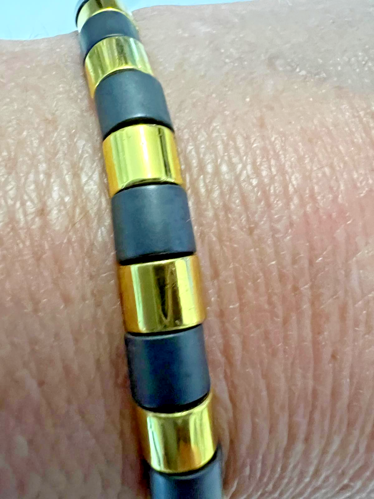 Armband  Kautschuk 925 Sterlingsilber Teilgelbvergoldet Neu Eliteschmuck gallery